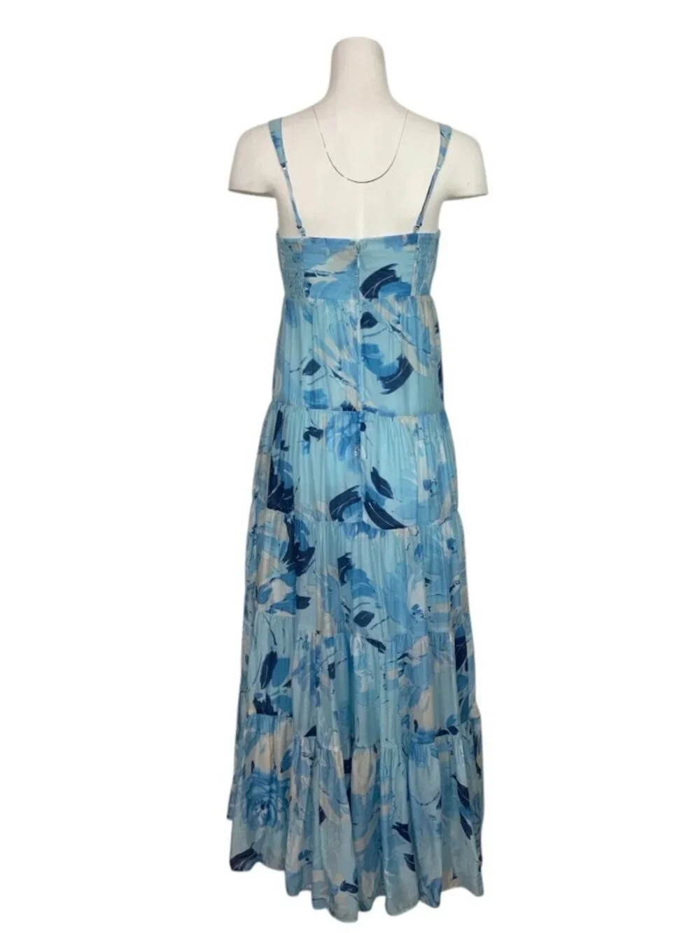 Abercrombie and Fitch Floral Tiered Maxi Dress SP Petite Blue ALTERED